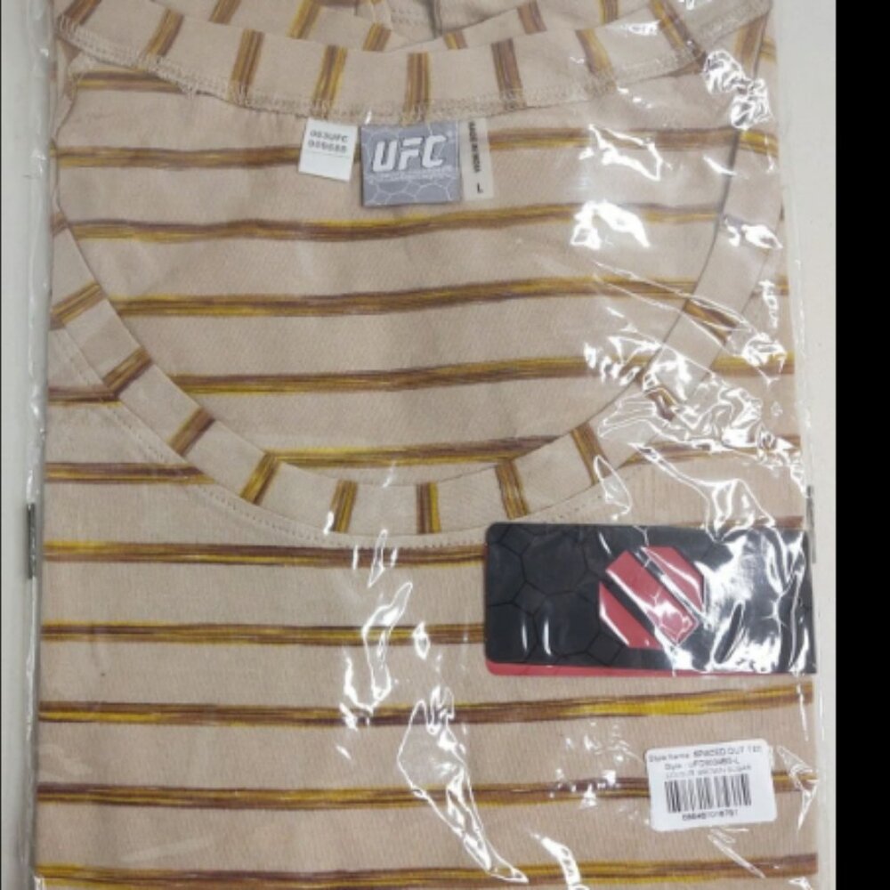 New UFC Spaced Out Tee Women's T-shirt Size L Brown Sugar (D1)